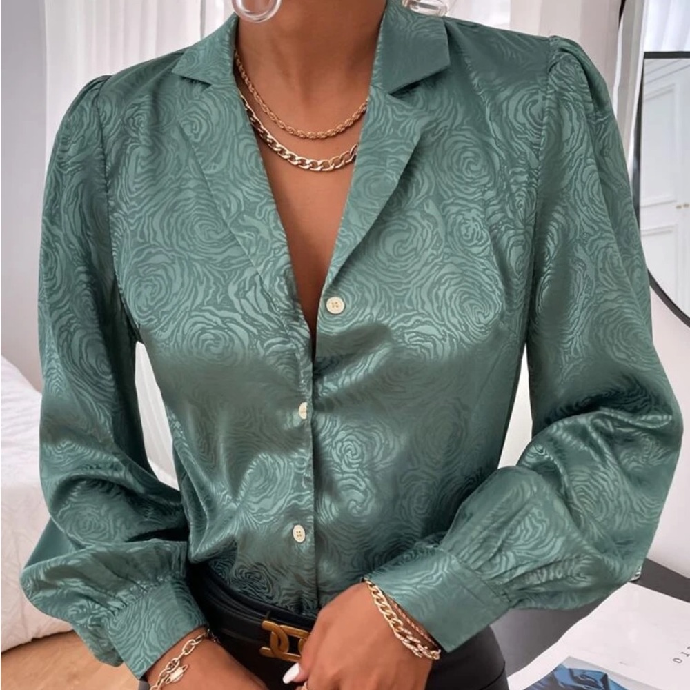 Jacquard Rose Button up shirt